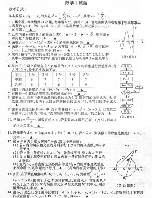 给大家普及下2011江苏高考数学试卷学习教程免费下载2011江苏高考数学卷及详解