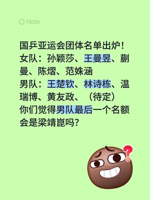 国乒亚运名单出炉国乒亚运名单出炉时间